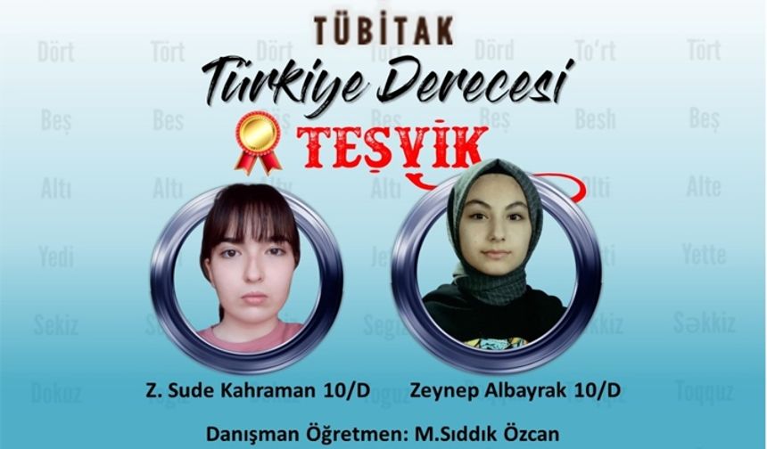 TÜBİTAK proje yarışmasına Ankara Kız İHL damga vurdu