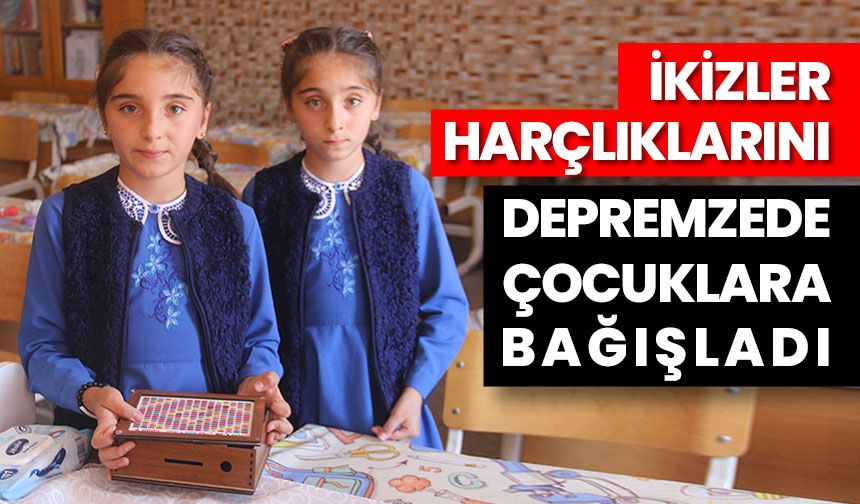 Aksaraylı ikizler kumbaralarındaki parayı depremzede çocuklara bağışladı