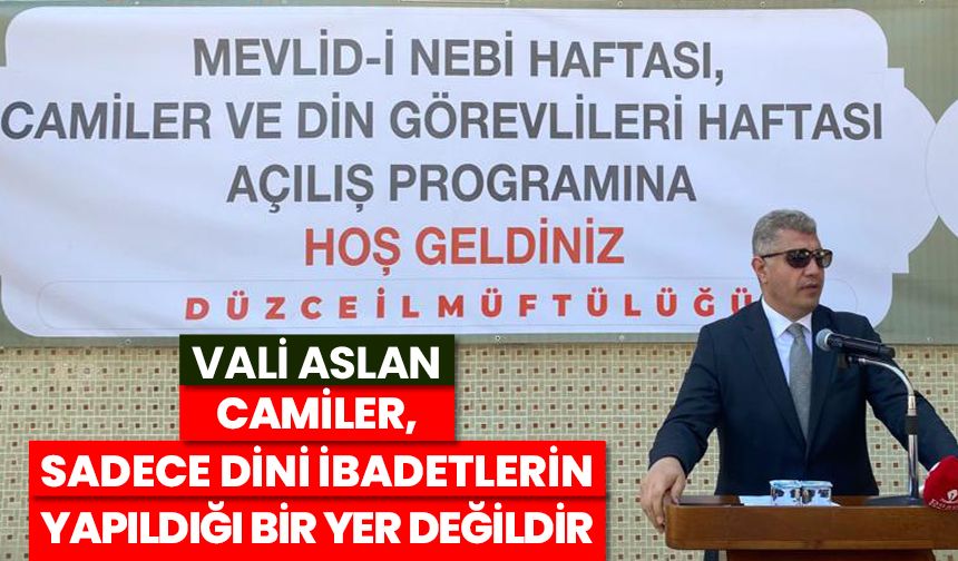 Vali Aslan: Camiler, sadece dini ibadetlerin yapıldığı bir yer değildir