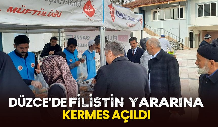 Düzce’de Filistin yararına kermes açıldı
