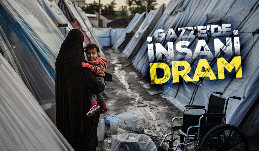 Katil İsrail saldırılarının sürdüğü Gazze'de kötü hava koşulları insani dramı büyütüyor