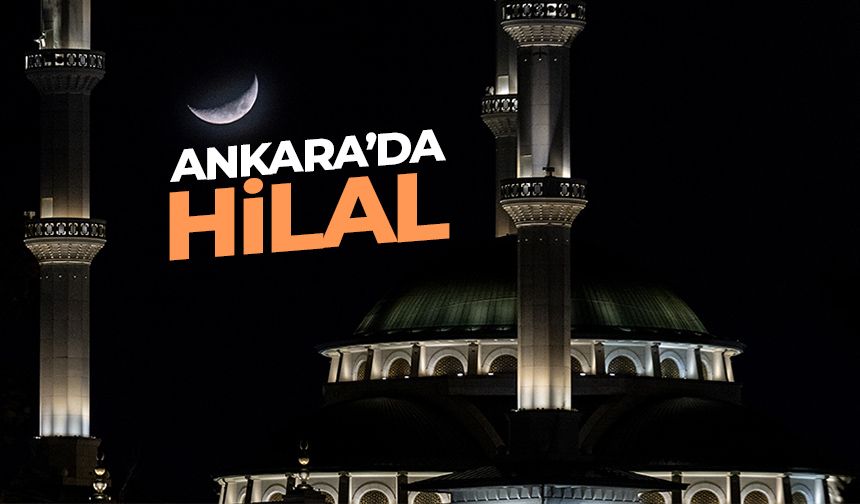 Ankara'da hilal Millet Camii'ni süsledi