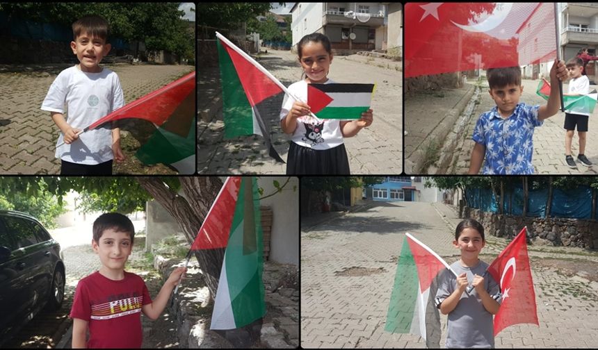Bingöllü çocuklar, "Gazze'de çocuklar ölmesin" mesajı verdi