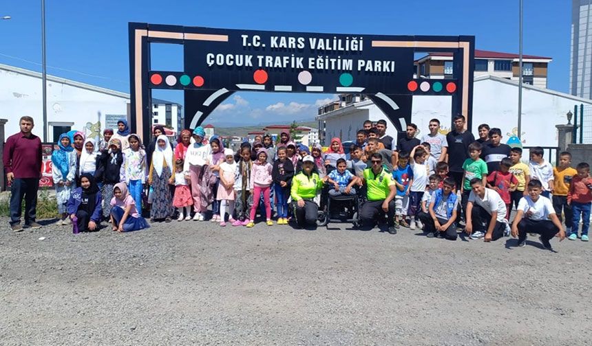 Kars'ta Yaz Kur'an Kursu öğrencilerine "Trafik Eğitimi" verildi