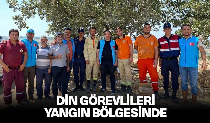 Din görevlileri yangın bölgesinde