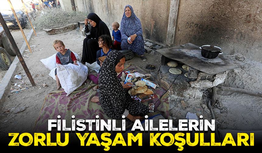 Deyr Balah kentine sığınan Filistinli ailelerin zorlu yaşam koşulları