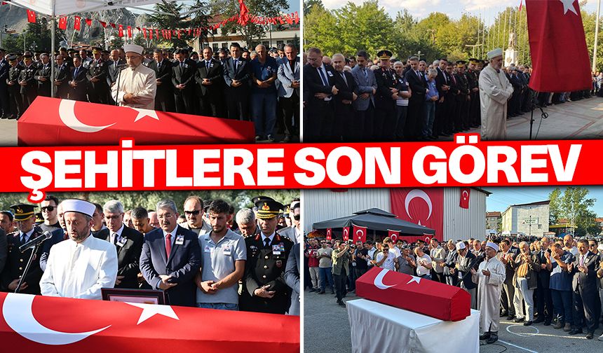 Tunceli'de şehit olan askerler son yolculuklarına uğurlandı