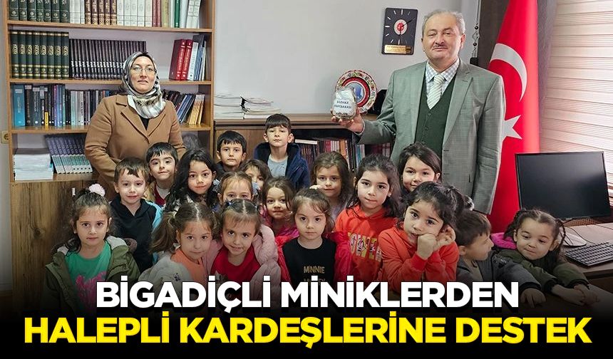 Bigadiçli miniklerden Halepli kardeşlerine destek