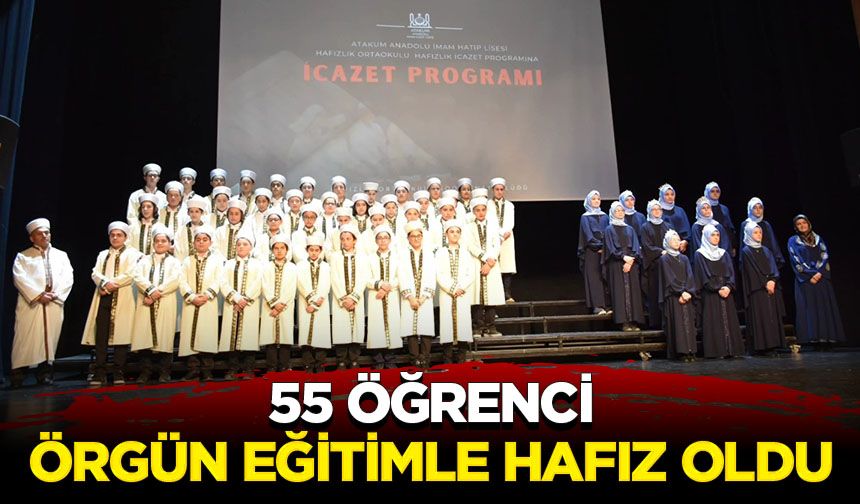 Atakum'da 55 öğrenci örgün eğitimle hafız oldu