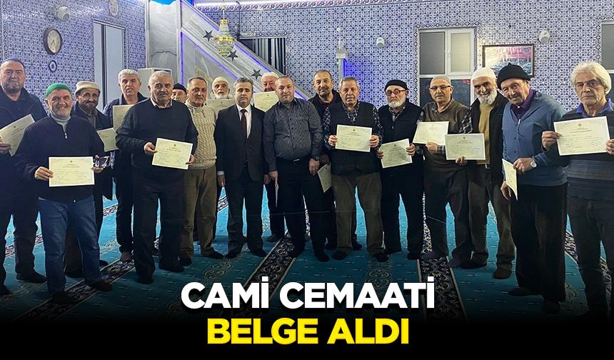 Cami cemaati belge aldı