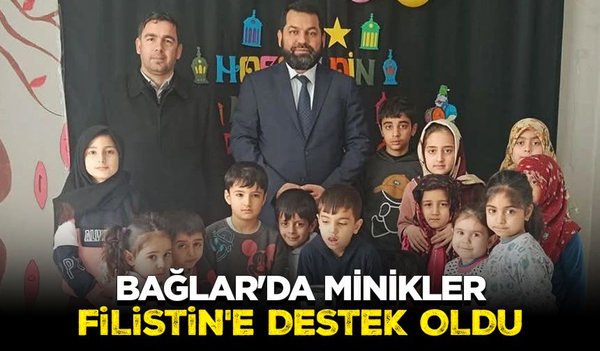 Bağlar'da minikler Filistin'e destek oldu