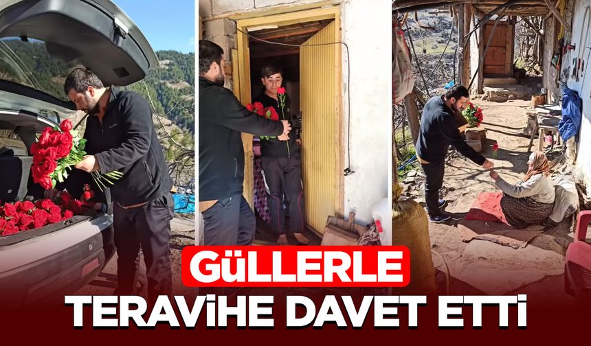 Güllerle teravihe davet etti