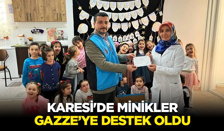 Karesi'de minikler Gazze’ye destek oldu