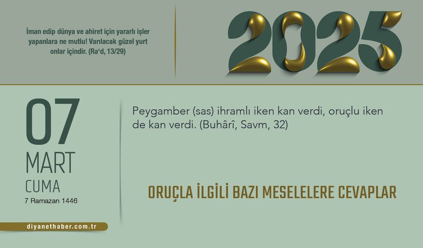 Oruçla İlgili Bazı Meselelere Cevaplar