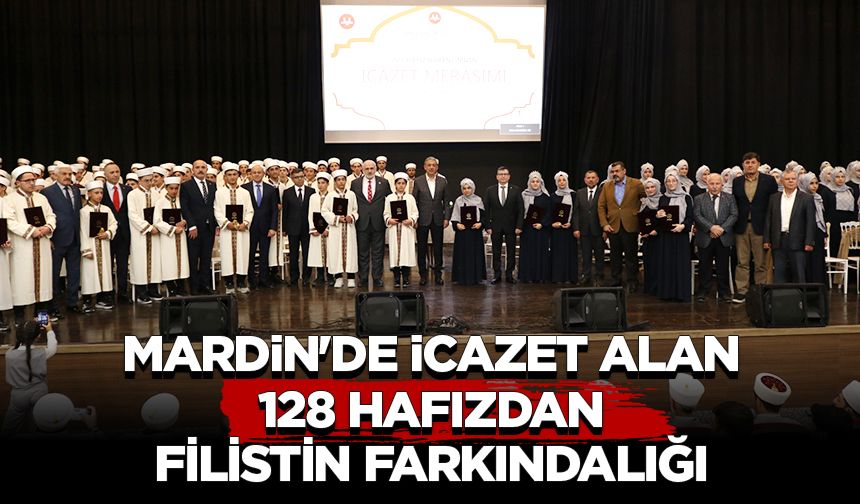 Mardin'de icazet alan 128 hafızdan Filistin farkındalığı