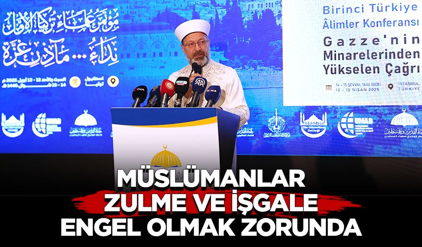 Erbaş: Müslümanlar, zulme ve işgale engel olmak zorunda