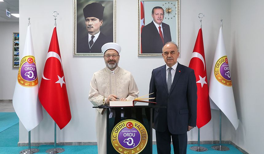 Başkan Erbaş, Ordu Valiliğini ziyaret etti