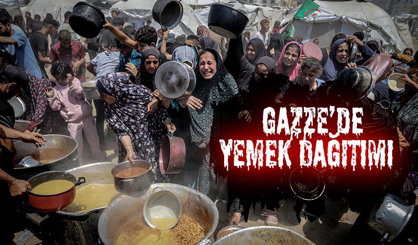 İşgalcilerin saldırısı altındaki Gazze’deki Filistinlilere yemek dağıtıldı