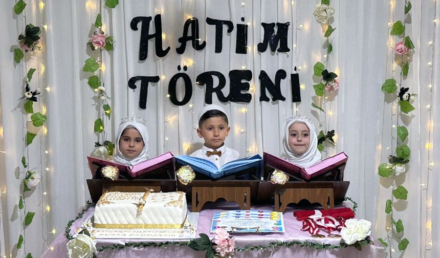 Pendik'te minikler, hatim heyecanı yaşadı