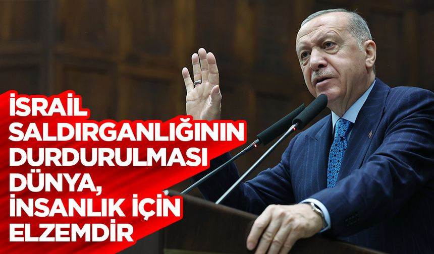 Cumhurbaşkanı Erdoğan: İsrail saldırganlığının durdurulması dünya, insanlık için elzemdir