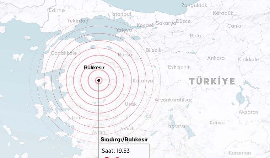 Balıkesir'de 6,1 büyüklüğünde deprem