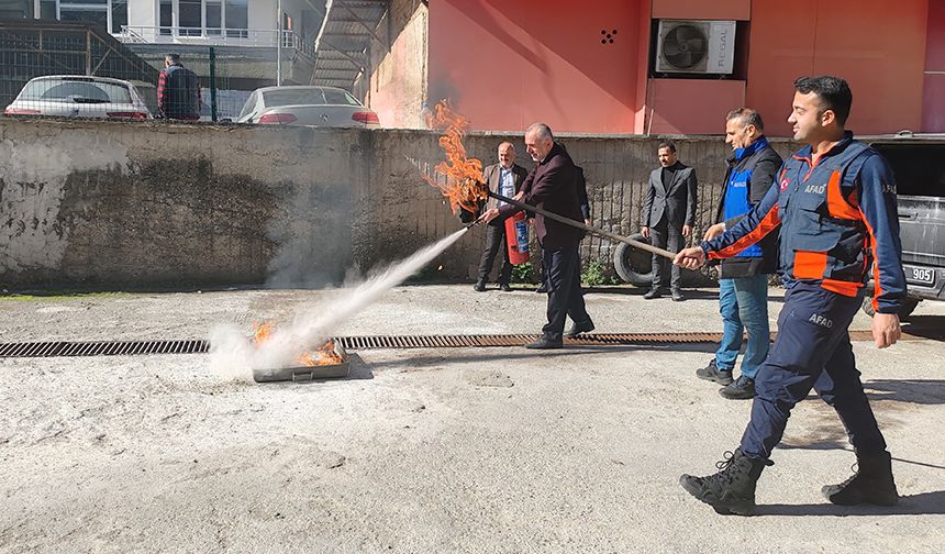 Müftülükte yangın tatbikatı