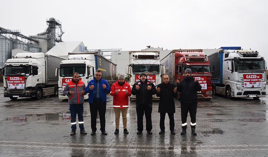 Konya'dan Gazze'ye 5 tır yardım