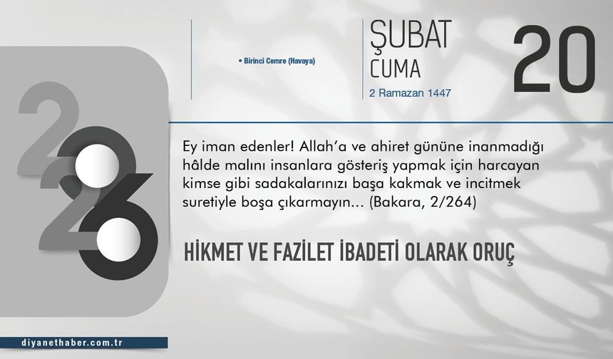 Hikmet Ve Fazilet İbadeti Olarak Oruç