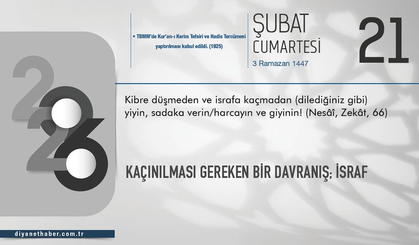 Kaçınılması Gereken Bir Davranış; İsraf