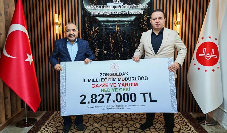 Zonguldak'ta Çedesli gençlerden Gazze'ye büyük destek