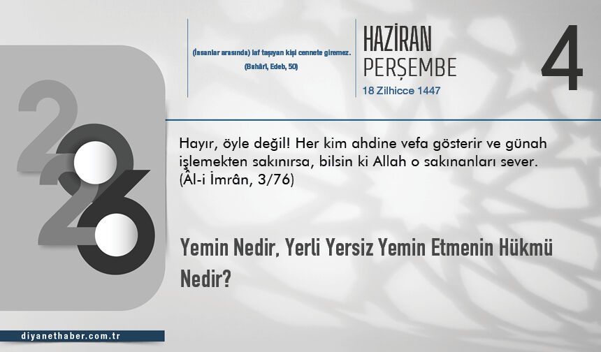 Yemin Nedir, Yerli Yersiz Yemin Etmenin Hükmü Nedir?