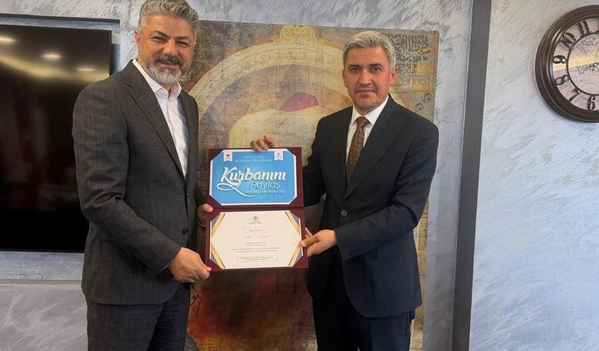 Vakıflar Bölge Müdürü Güner’den TDV’ye kurban bağışı