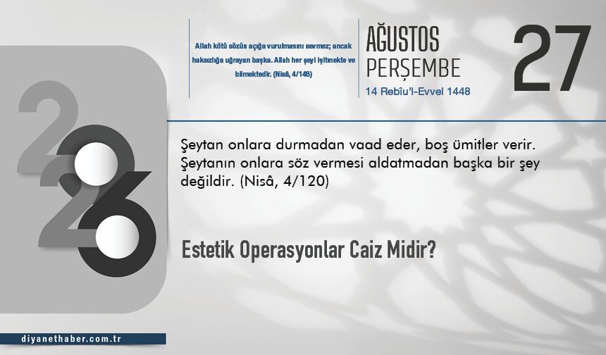 Estetik Operasyonlar Caiz Midir?