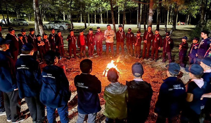 Kayseri'de Diyanet İzcilik Yaz Kampı ateşi yandı