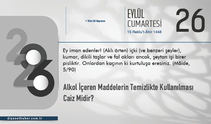 Alkol İçeren Maddelerin Temizlikte Kullanılması Caiz Midir?
