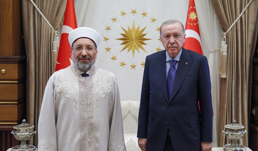 CUMHURBAŞKANI ERDOĞAN, DİYANET İŞLERİ BAŞKANI ARPAGUŞ'U KABUL ETTİ