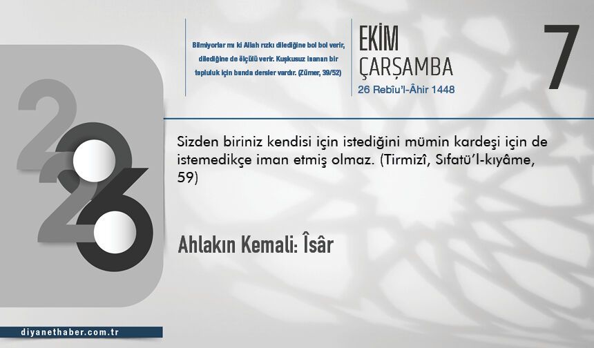 Ahlakın Kemali: Îsâr