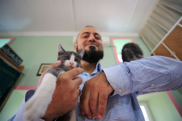 Bölgede kış şartlarının hayvanlar için zor geçtiğini ifade eden Koçak, bu zorluğu sıcak bir ortamda atlatmaları için köyün kedilerine sahip çıktıklarını belirtti.