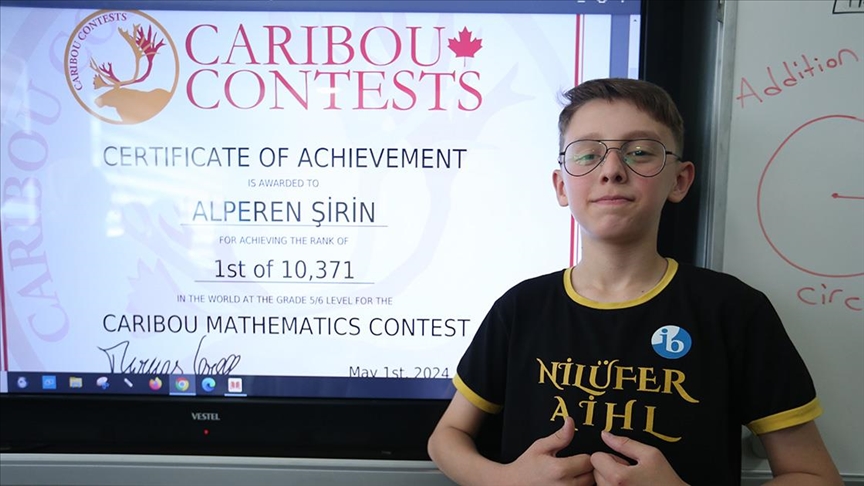 Bursalı Alperen, Uluslararası Caribou Matematik Yarışması'nda Birinci Oldu 1