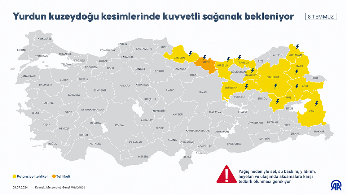 Yurdun Kuzeydoğu Kesimlerinde Kuvvetli Sağanak Bekleniyor 2