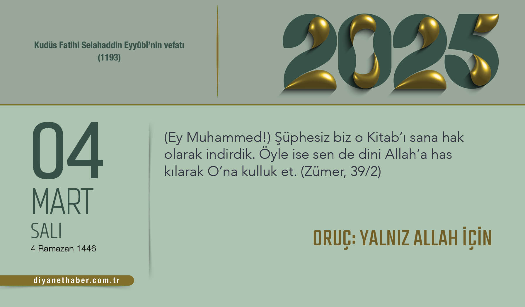Oruç: Yalnız Allah İçin – Diyanet Haber