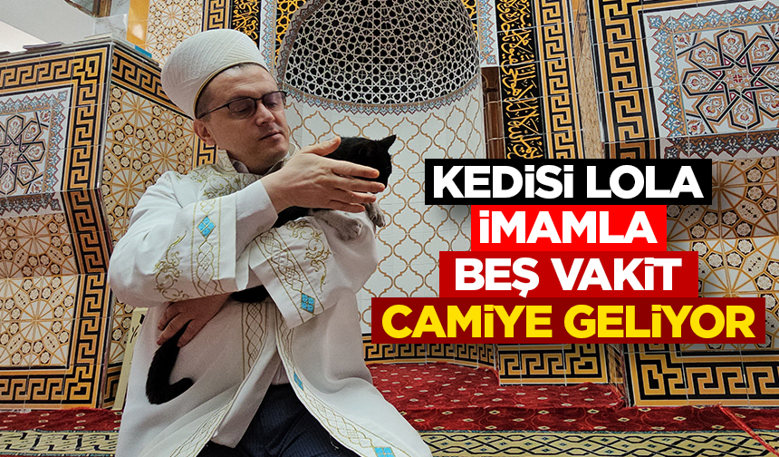 Camideki sadakat; Kedisi Lola imamla beş vakit camiye geliyor Camideki sadakat; Kedisi Lola imamla beş vakit camiye geliyor