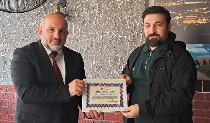 Hatimle Teravih Namazı Kıldıran Din Görevlilerine “Teşekkür Belgesi” 15