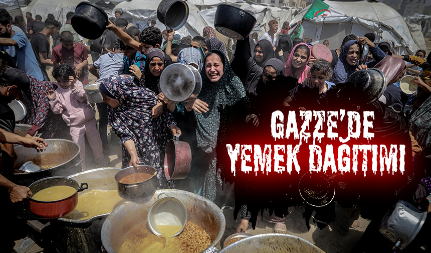 İşgalcilerin saldırısı altındaki Gazze’deki Filistinlilere yemek dağıtıldı
