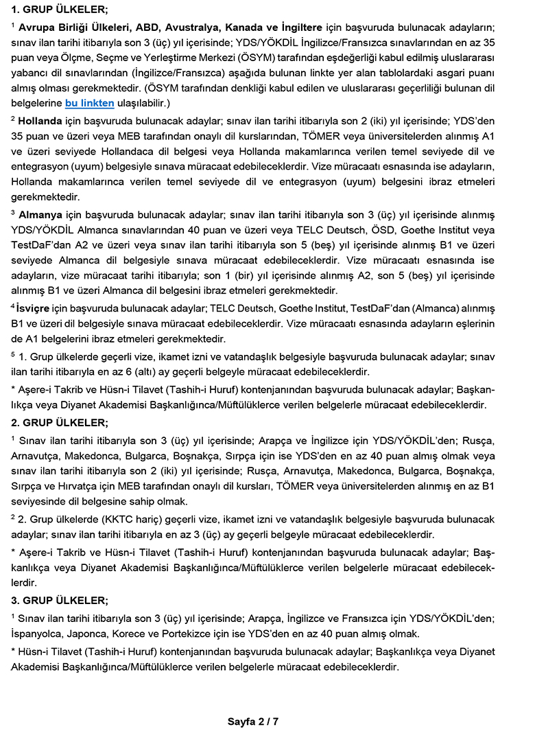 1 2025 Yılı Yurt Dışı Uzun Süreli Din Görevlisi Sınav Duyurusu 2