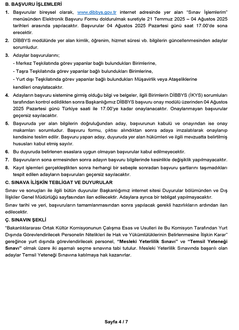 1 2025 Yılı Yurt Dışı Uzun Süreli Din Görevlisi Sınav Duyurusu 4