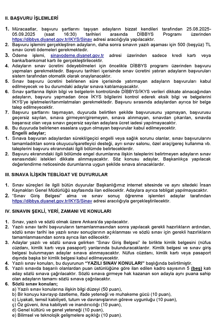 2025 Yılı Ünvan Değişikliği Sınav Duyurusu 3