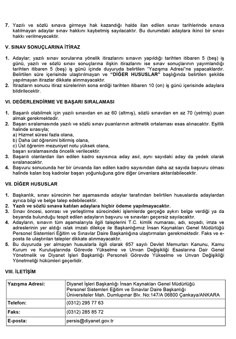 2025 Yılı Ünvan Değişikliği Sınav Duyurusu 4
