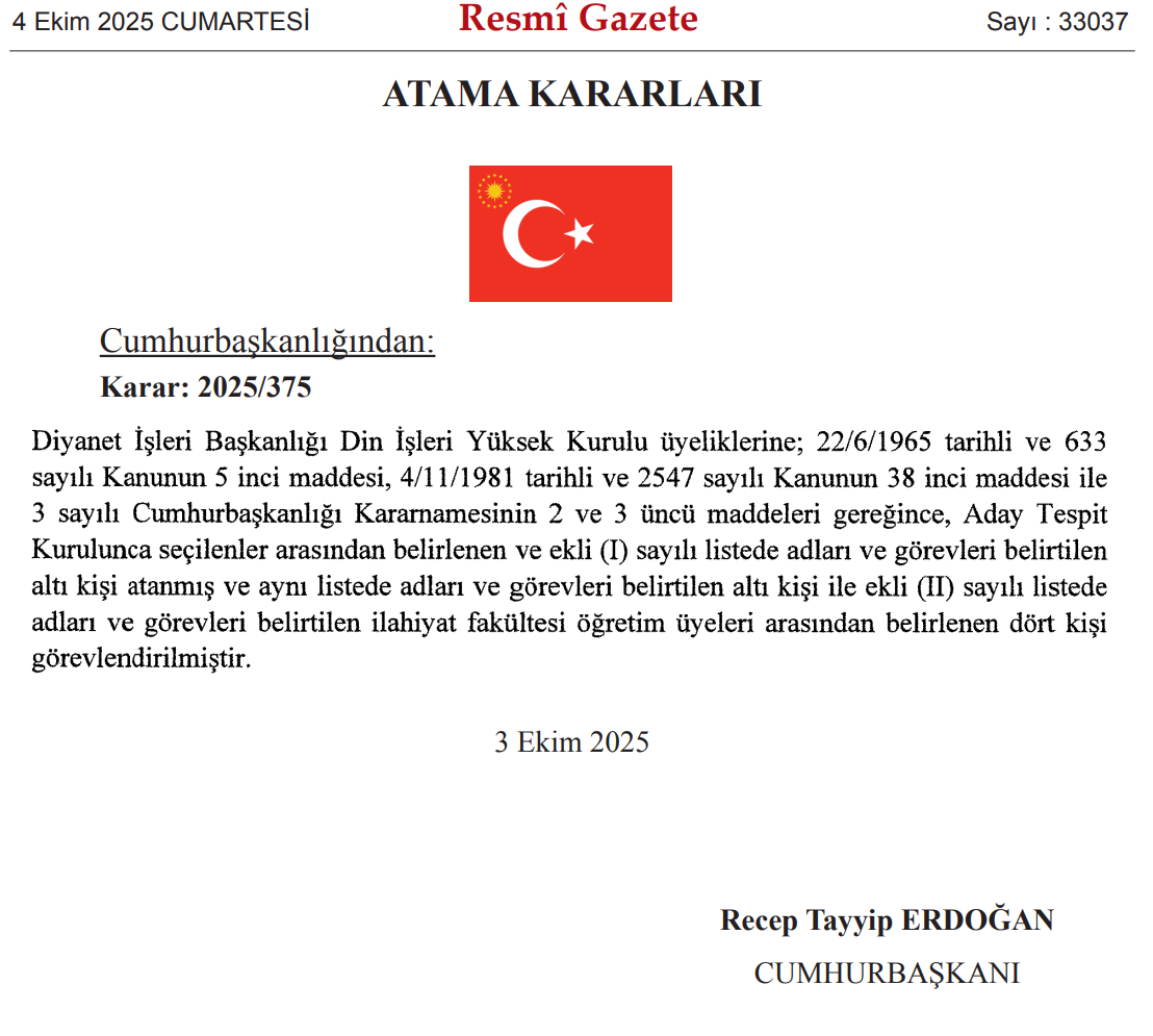 Diyanet Haber Resmi Gazete