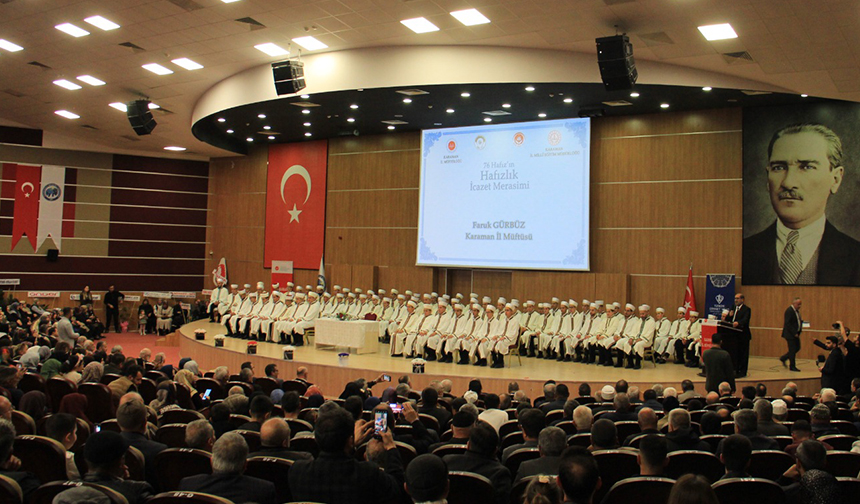 Karaman’da 76 hafız törenle icazet aldı